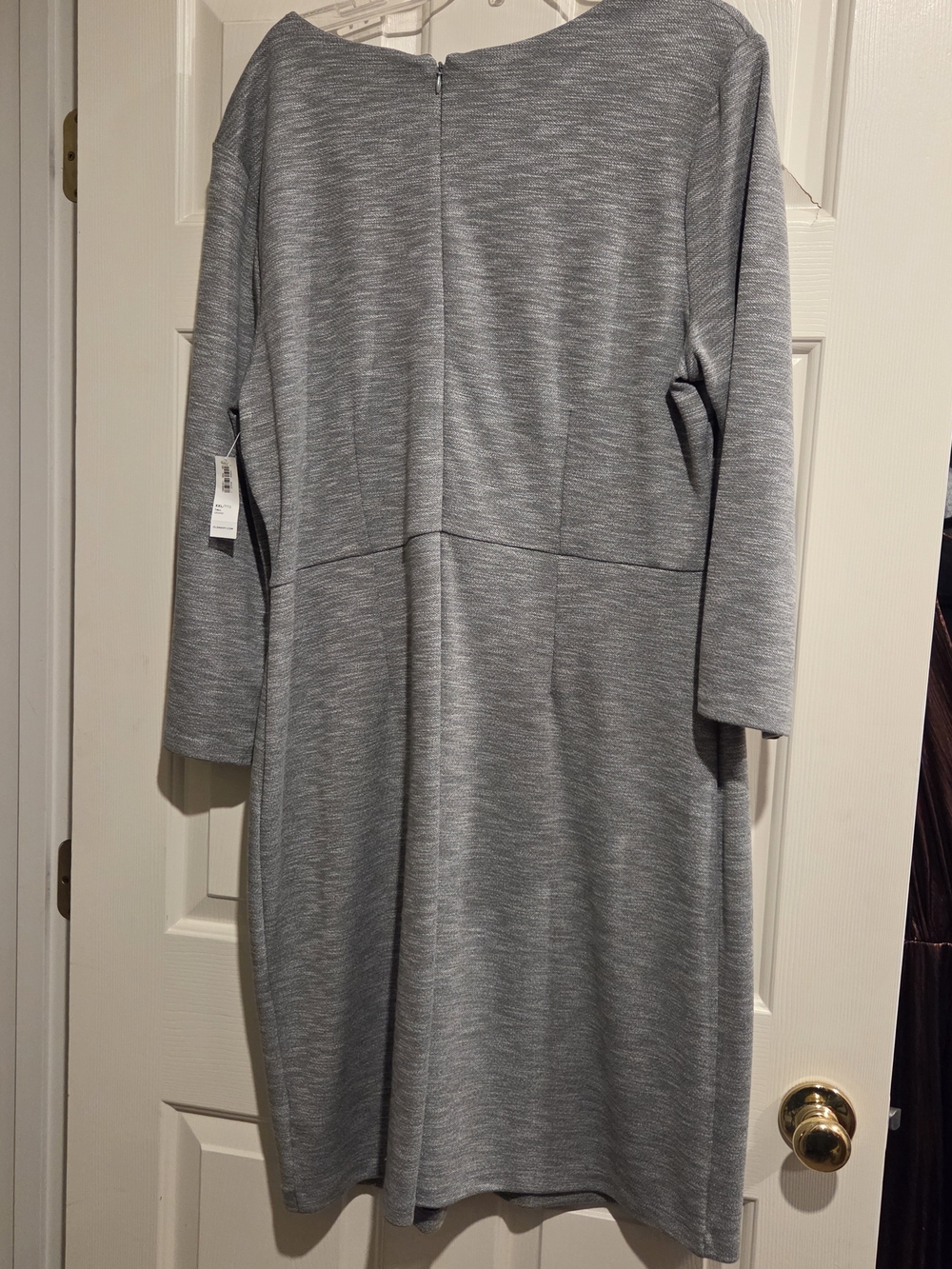 Old Navy Grey Long-Sleeve Ponte Sheath Dress